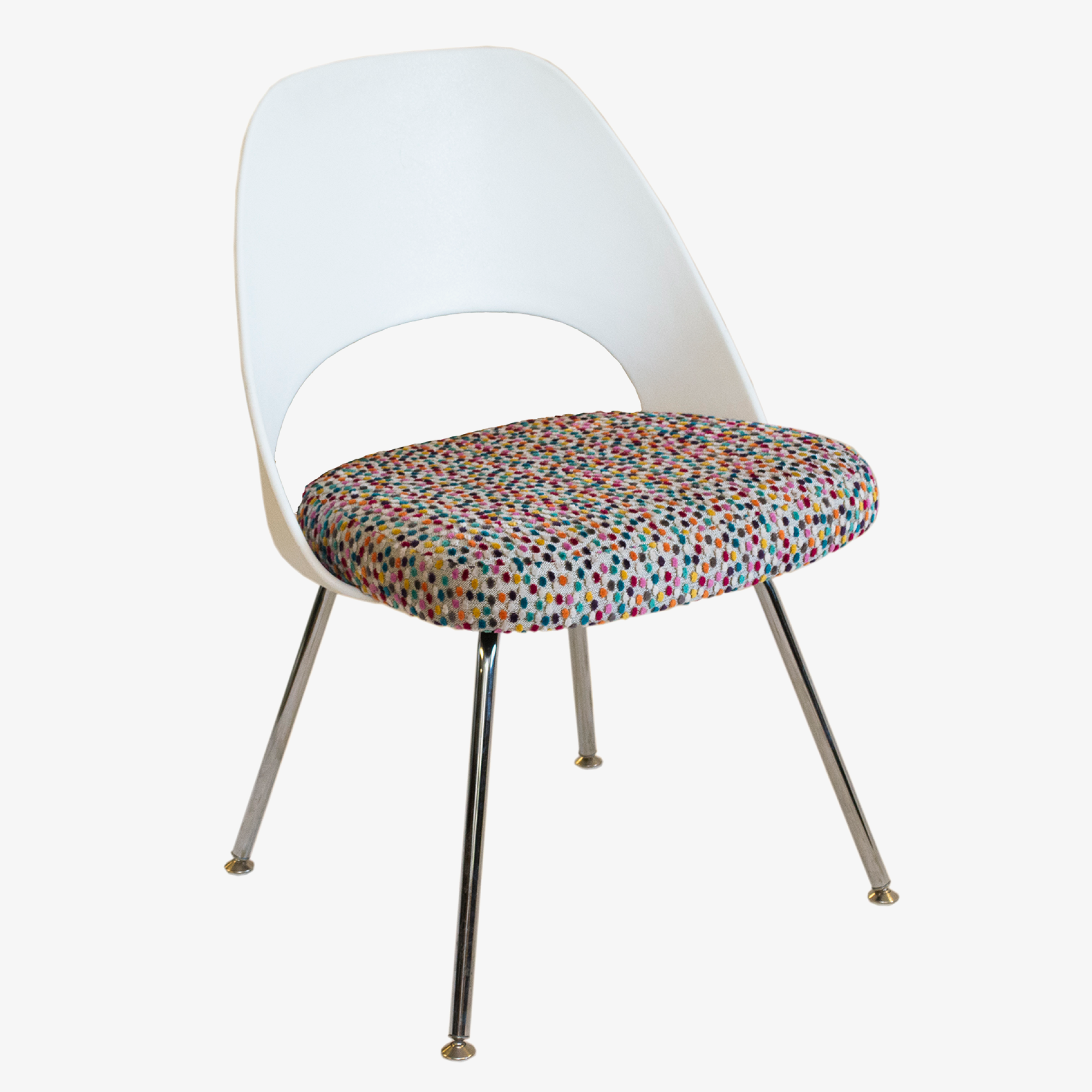 Eero Saarinen White Plastic with Small Colorful Dots 2.png