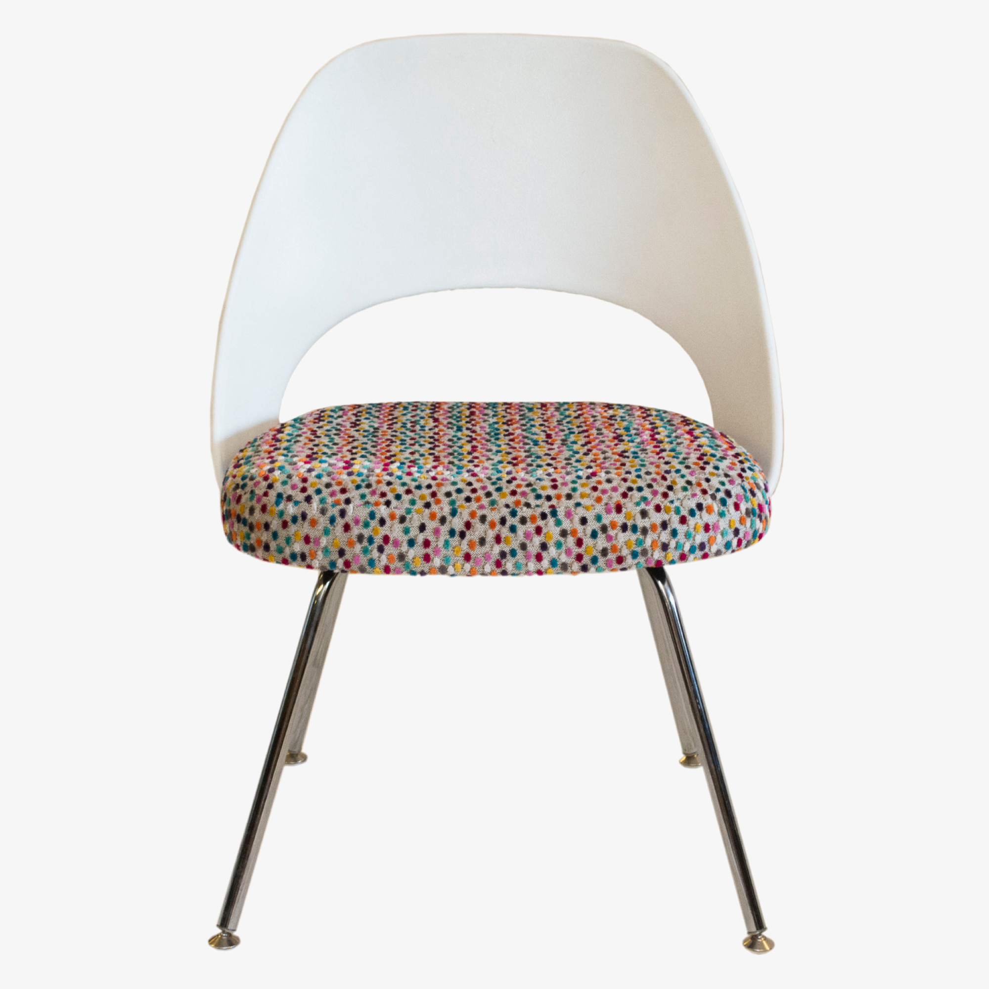 Eero Saarinen White Plastic with Small Colorful Dots 1.png