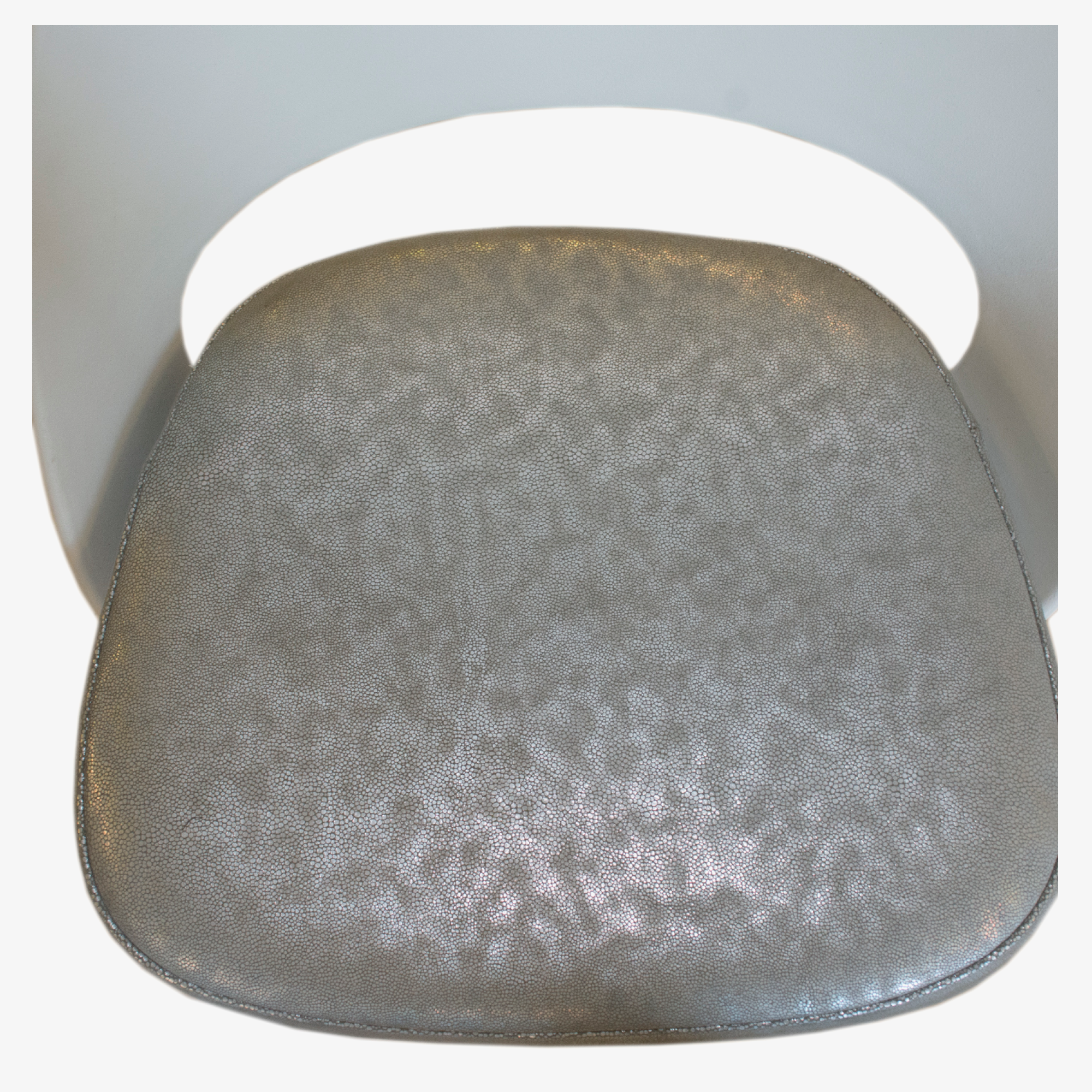Eero Saarinen White Plastic in Space Age Silver Leather 7.png