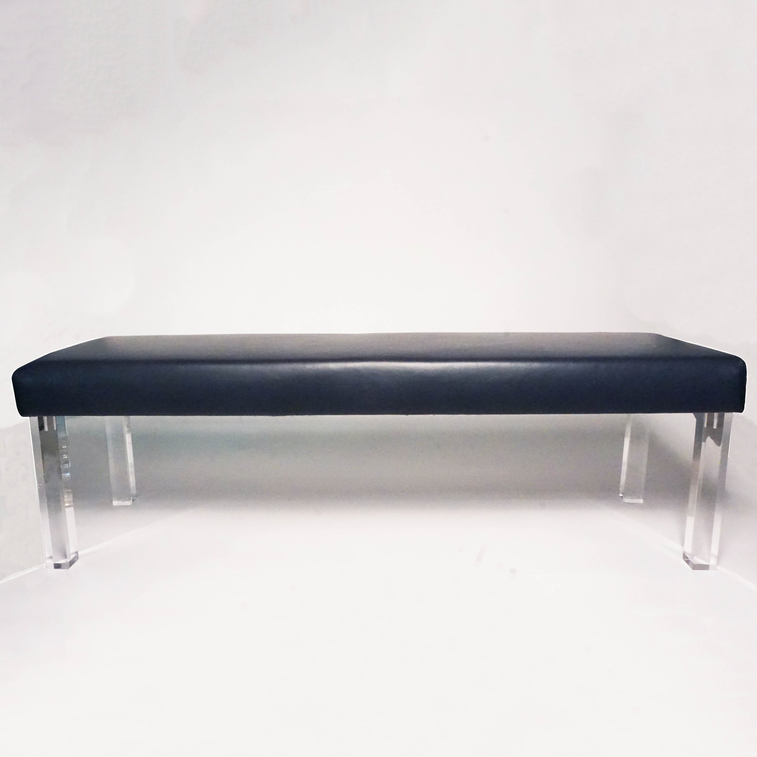 Navy Velvet Lucite Bench1.jpg