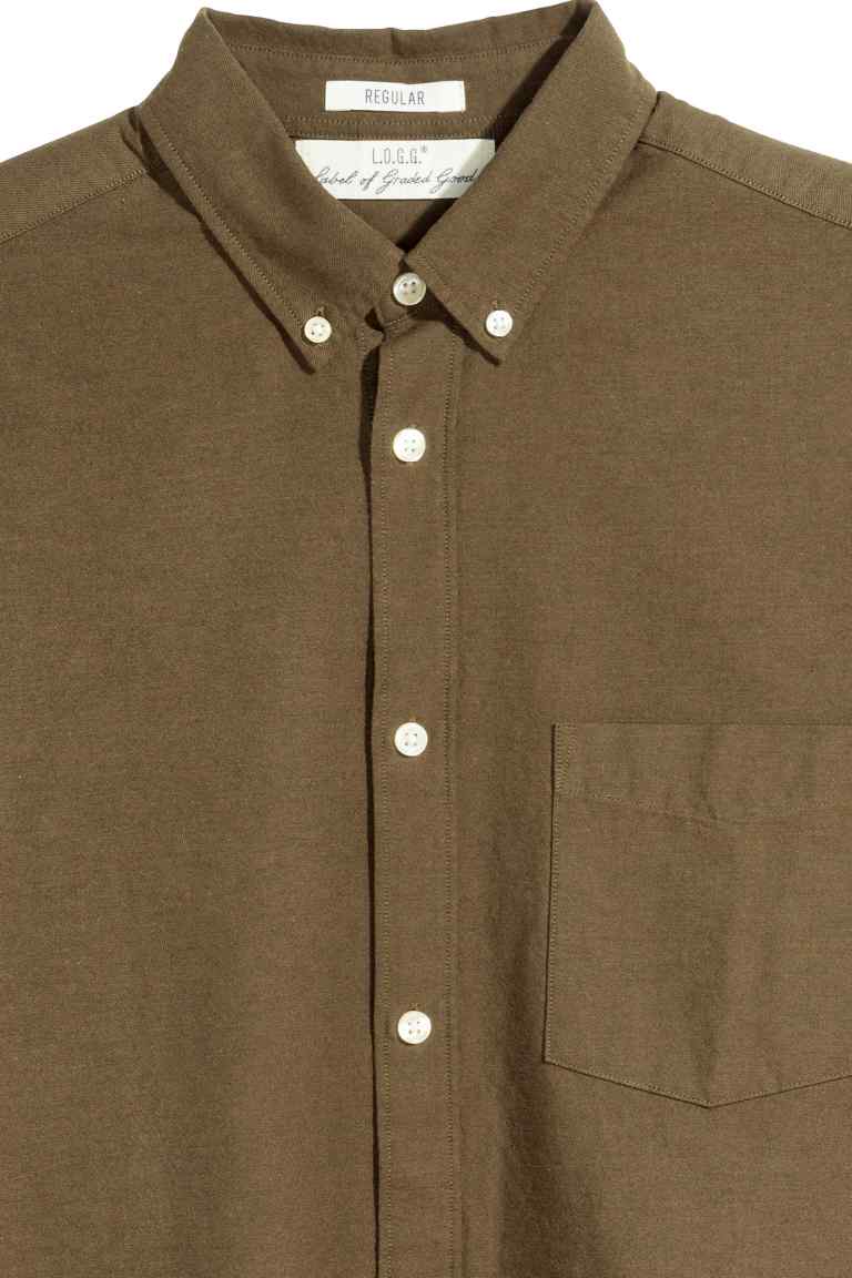 chemise oxford coton pas cher KAKI 2.jpg