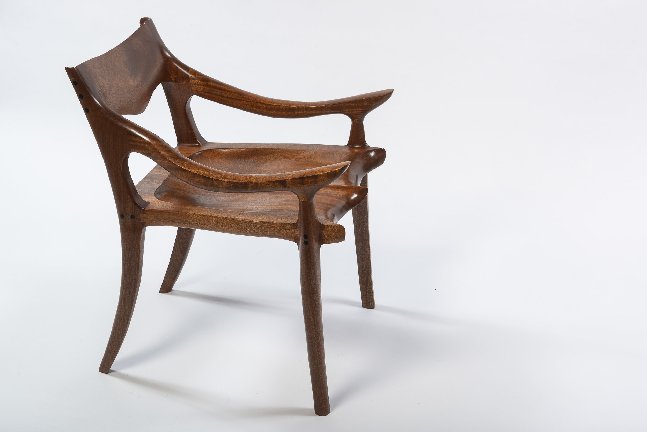 Sapele Low Back Chair