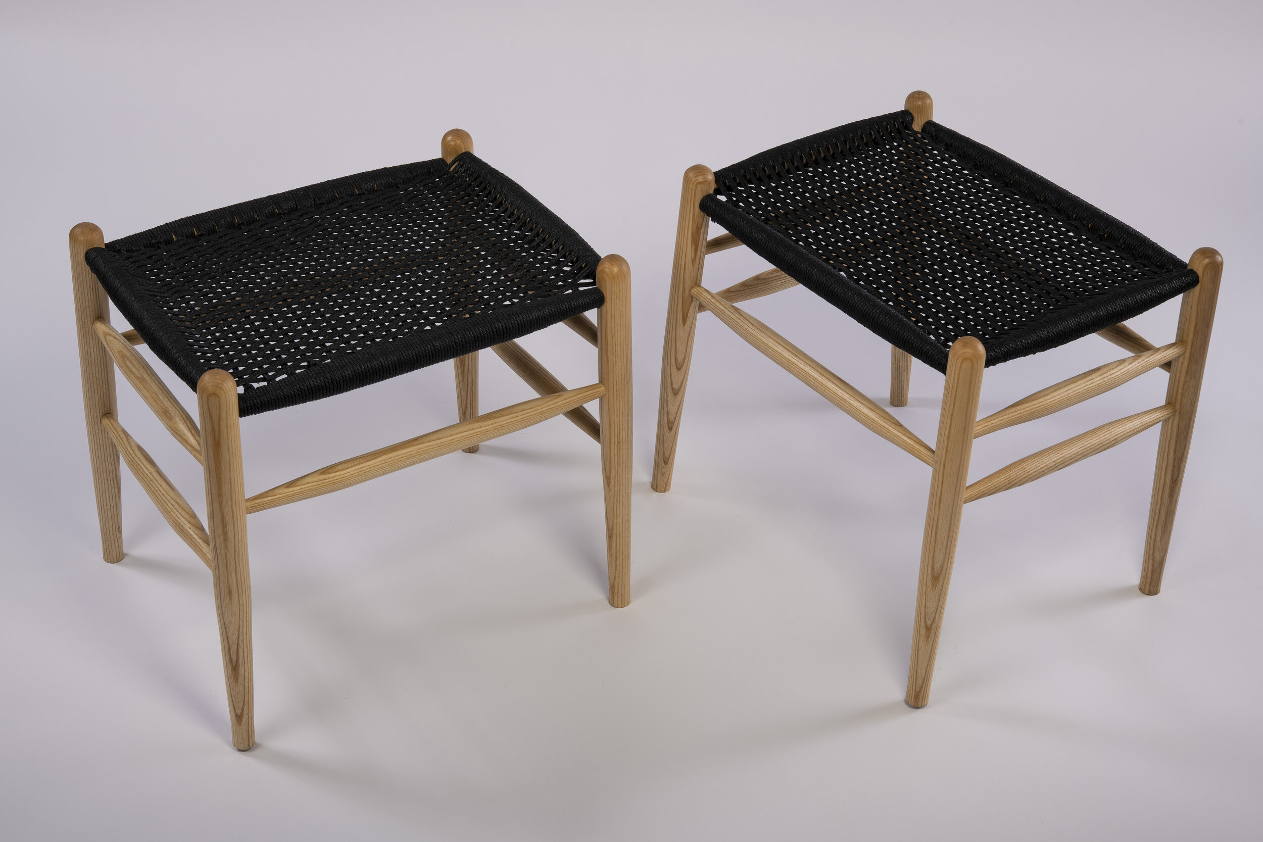 Post & Rung Stools With Traditional Danish Cord 