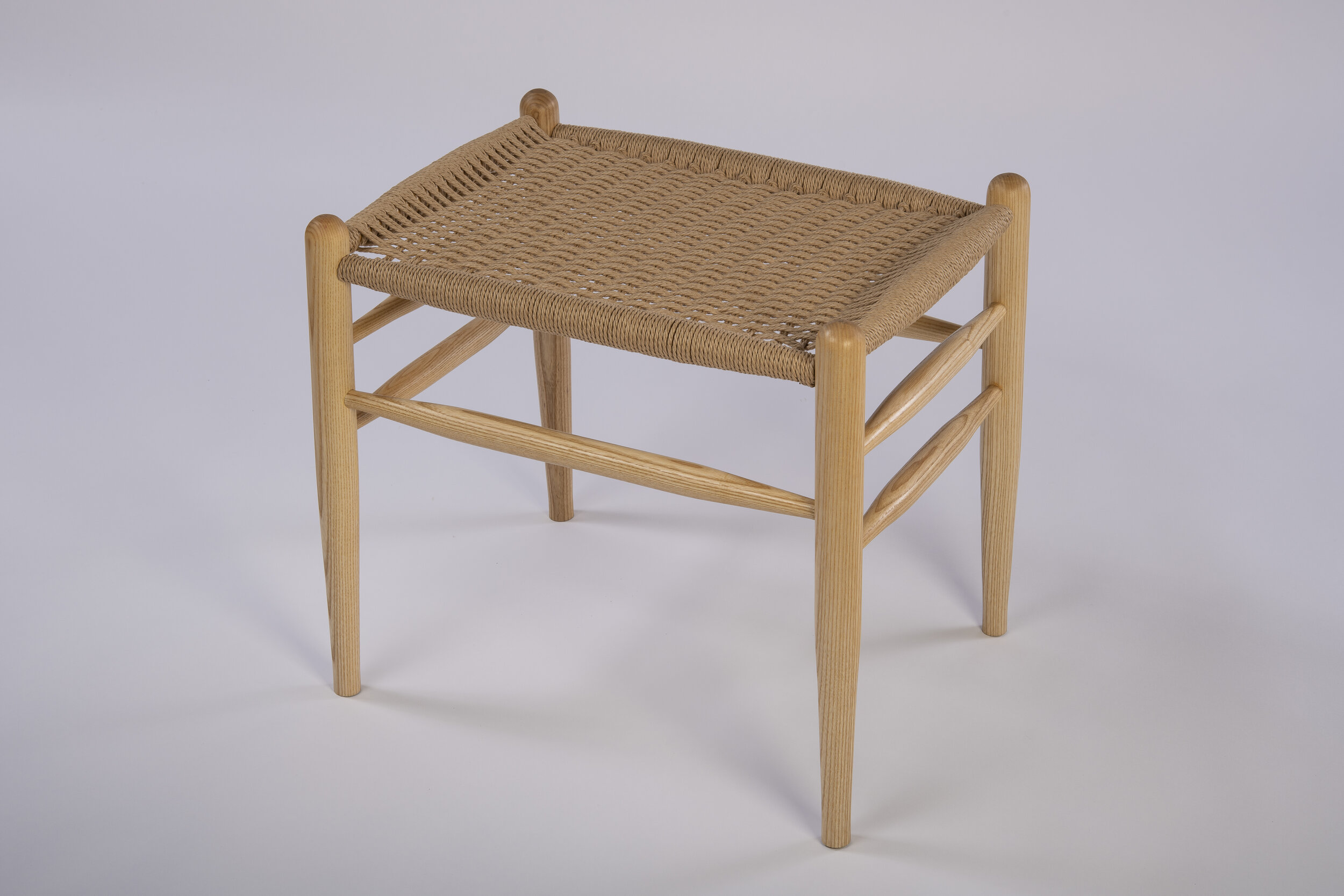 Post & Rung Stool With Traditional Danish Cord