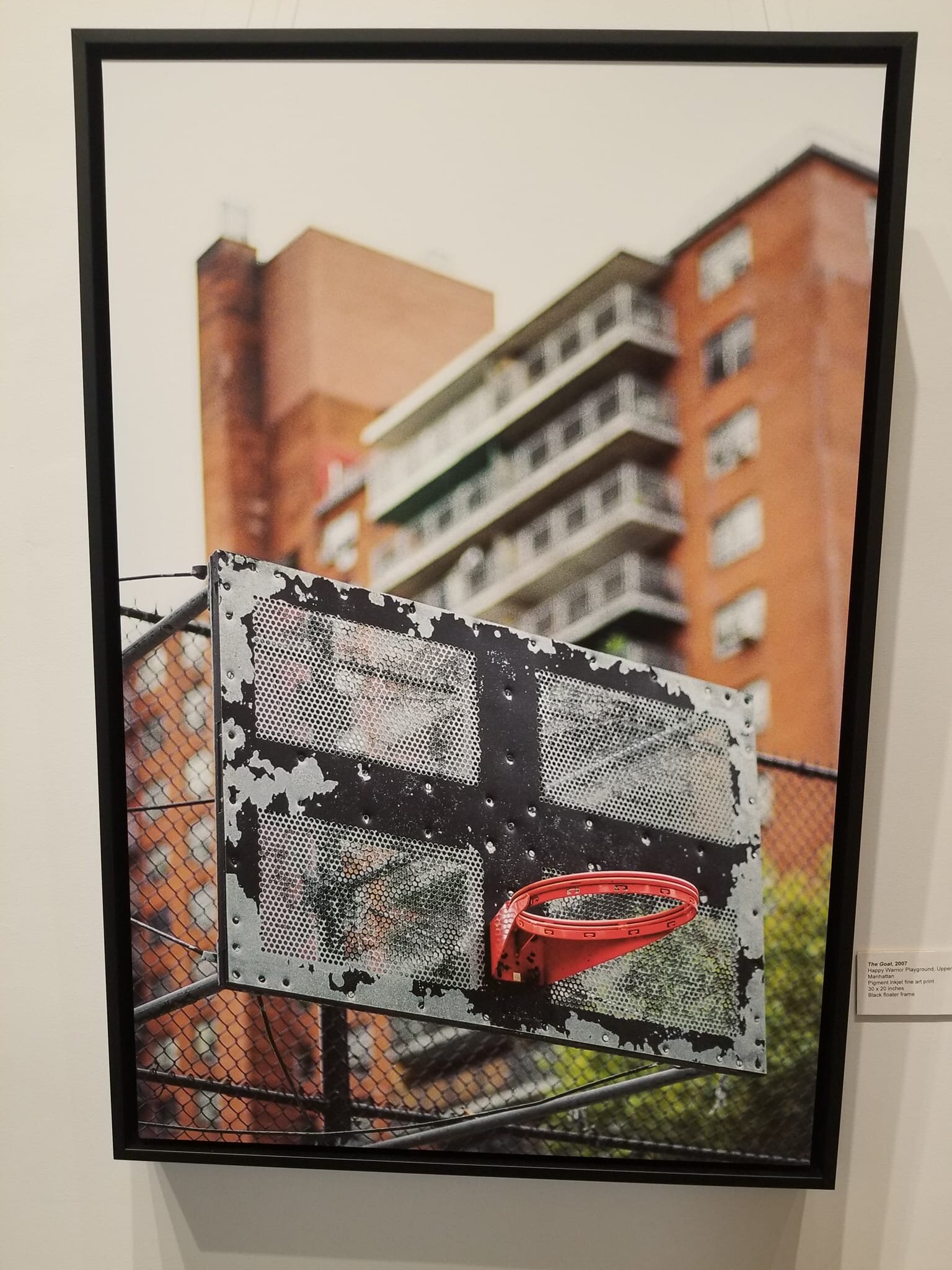 HEART OF THE CITY exhibit of work by Kevin Couliau about street basketball. Photograph of Happy Warrior Playground (Goat Park) at 99 and Amsterdam by Kevin.

 Great paintings too...free at the historic Arsenal's gallery in Central Park through Labor 