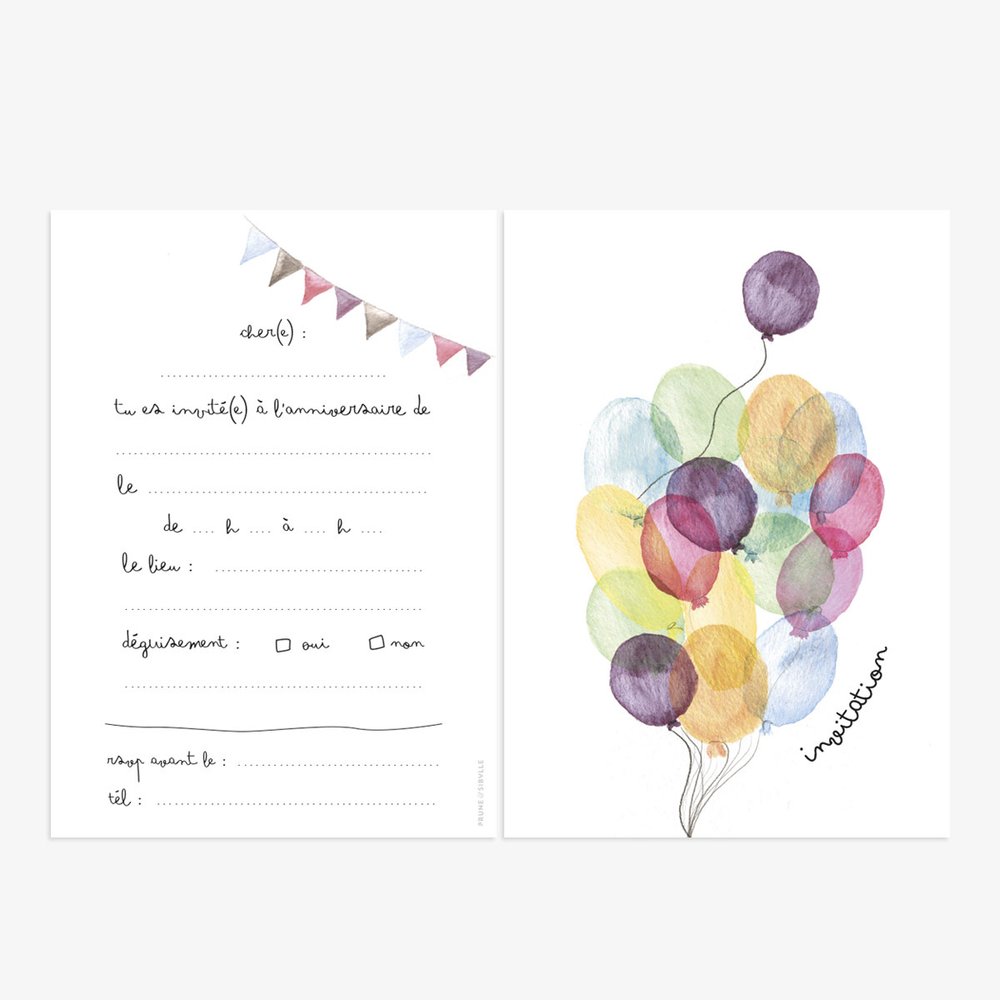 invitations anniversaire — Prune&Sibylle