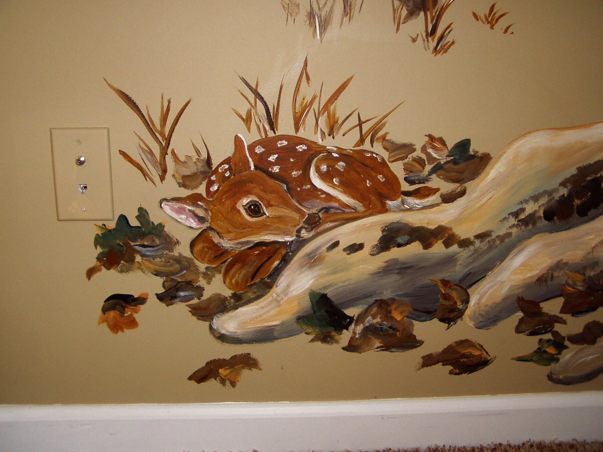 Fawn in Leaves Mural.JPG