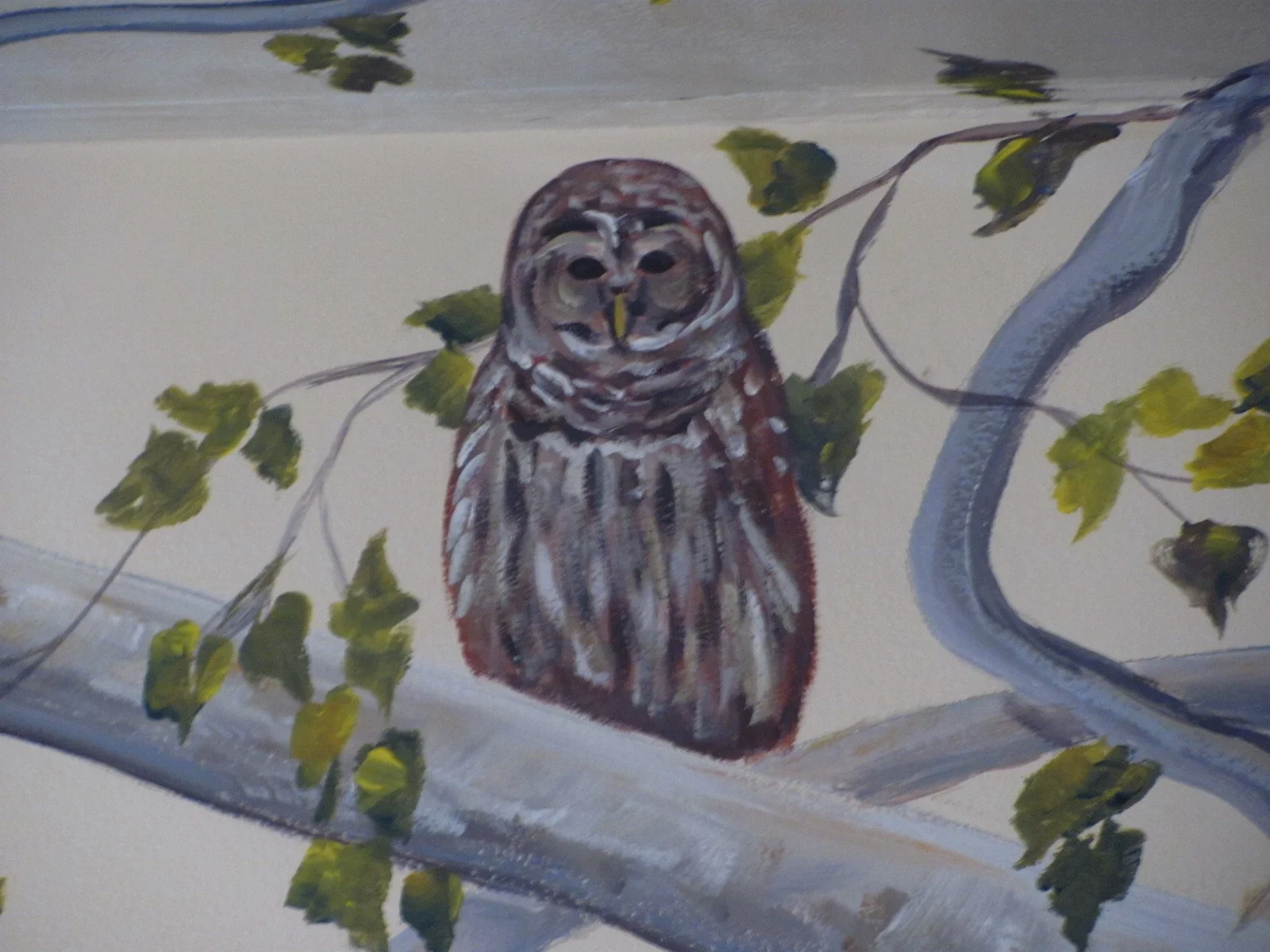 Barred Owl in Syacamore Tree Nursery Mural.JPG