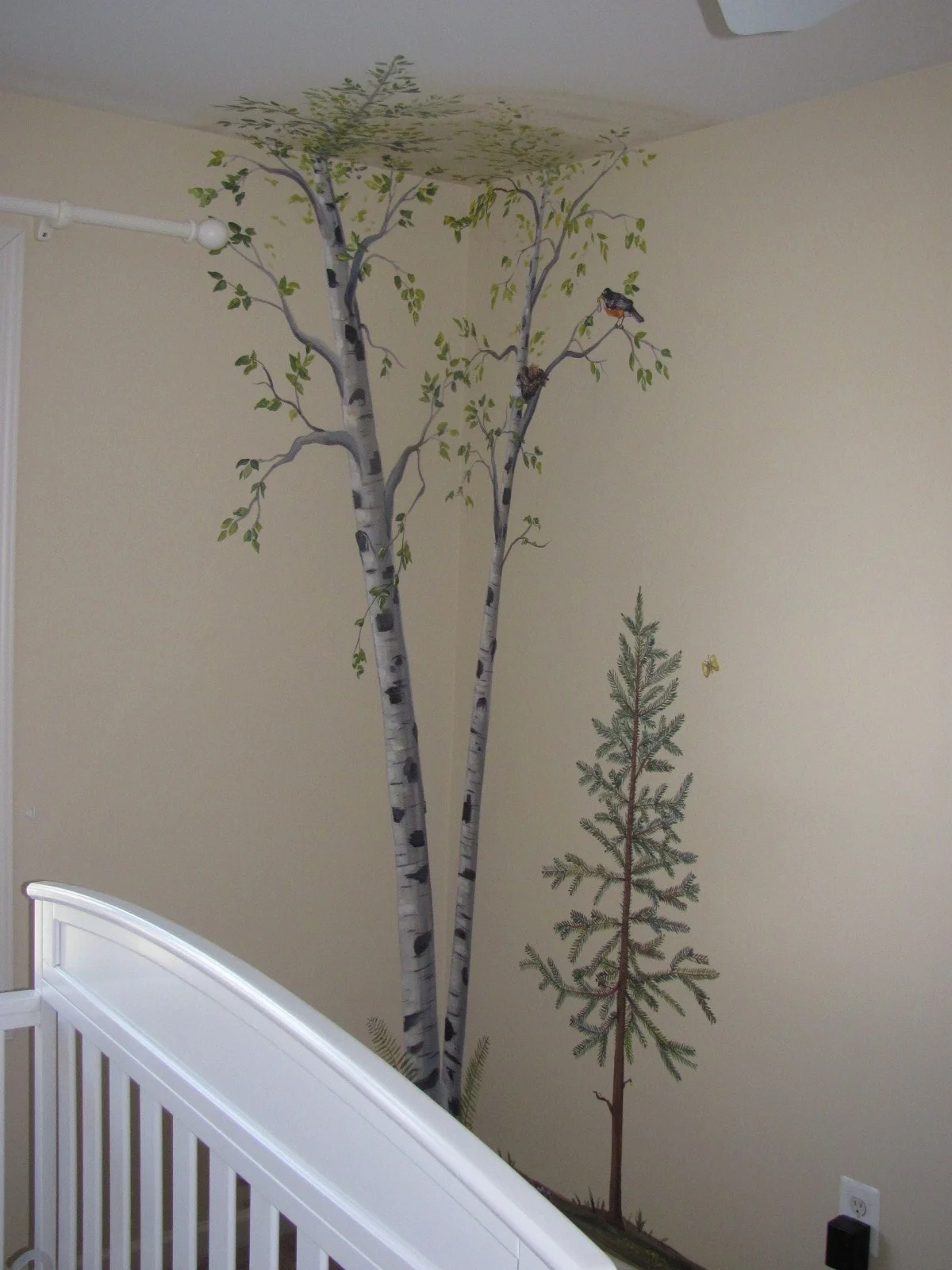 Trees in corner of Nursery Mural.JPG
