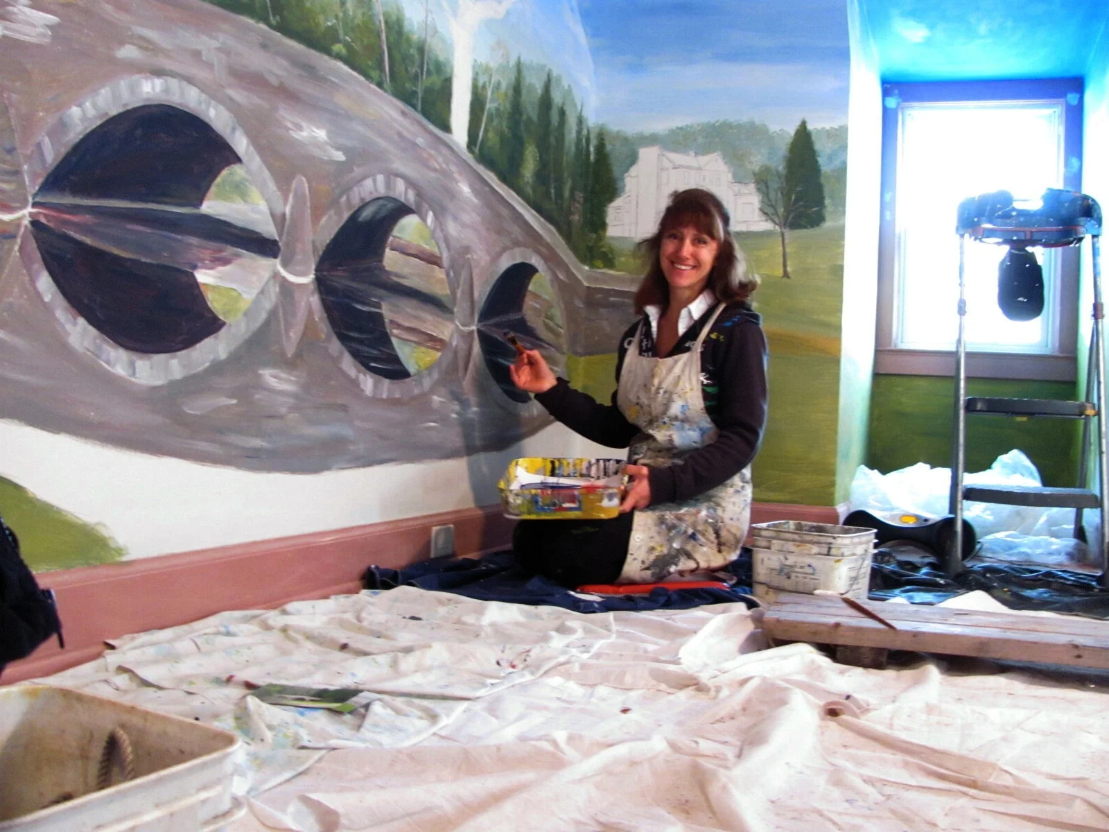 Showhouse Murals in Progress.JPG