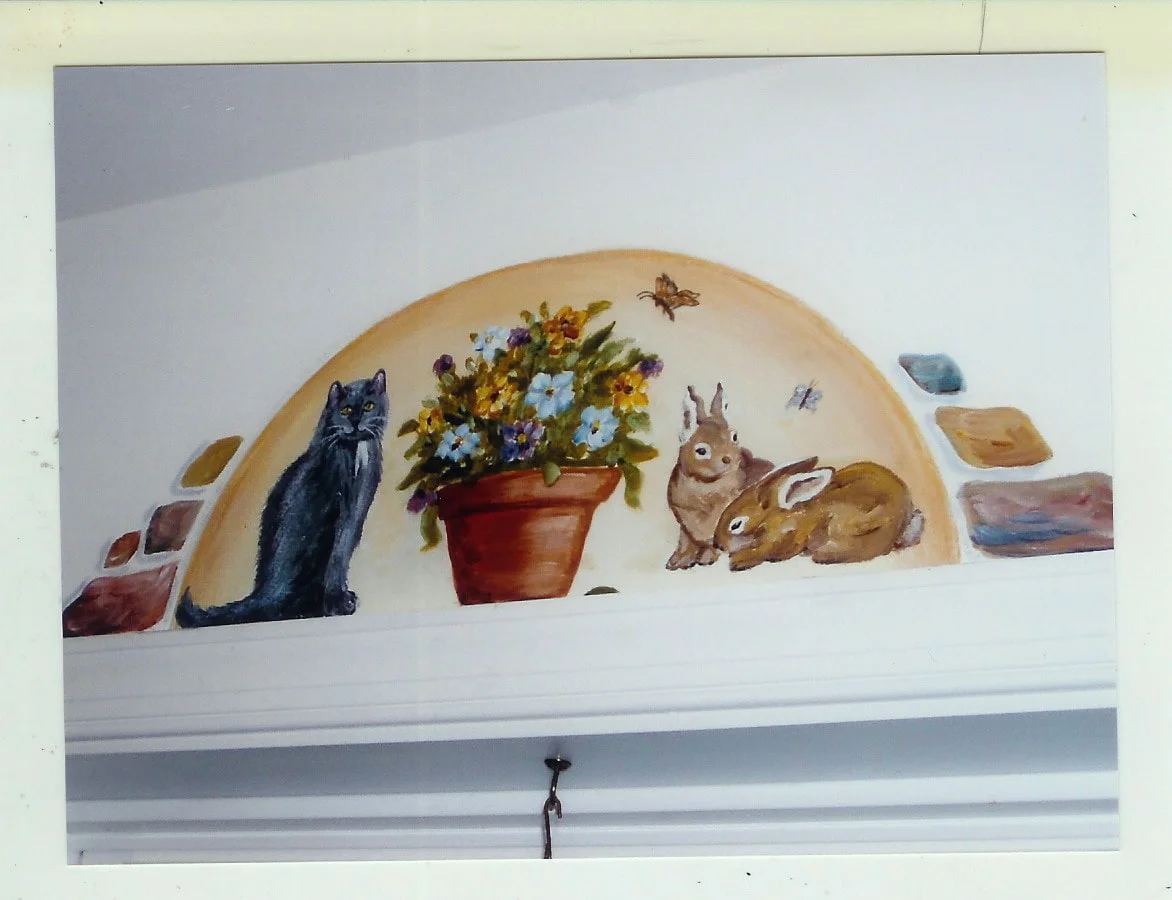 Faux Wall painting with Cat and Bunny.jpg