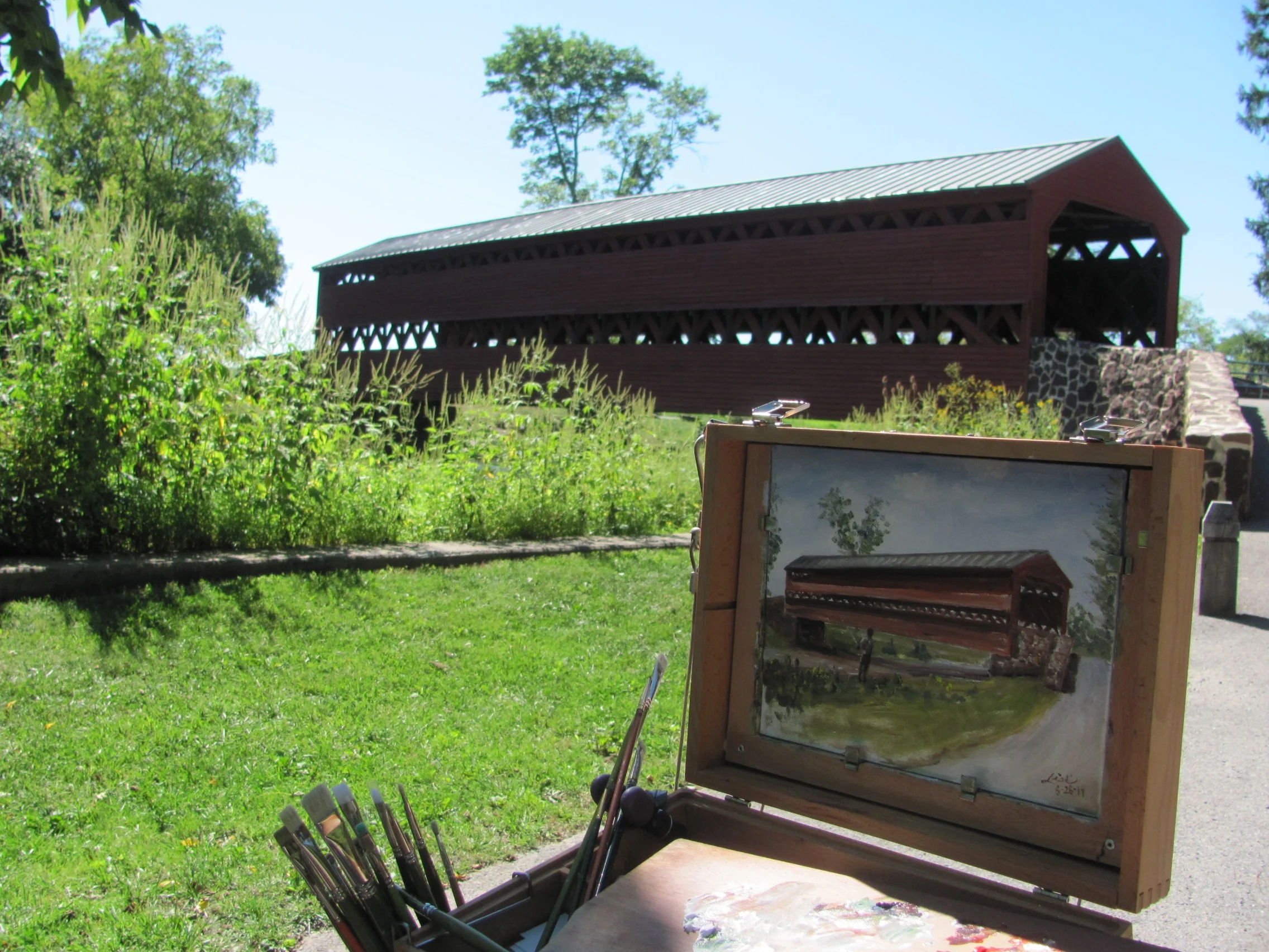 Sach's Covered Bridge, Gettysburg Pa  plein air painting.JPG
