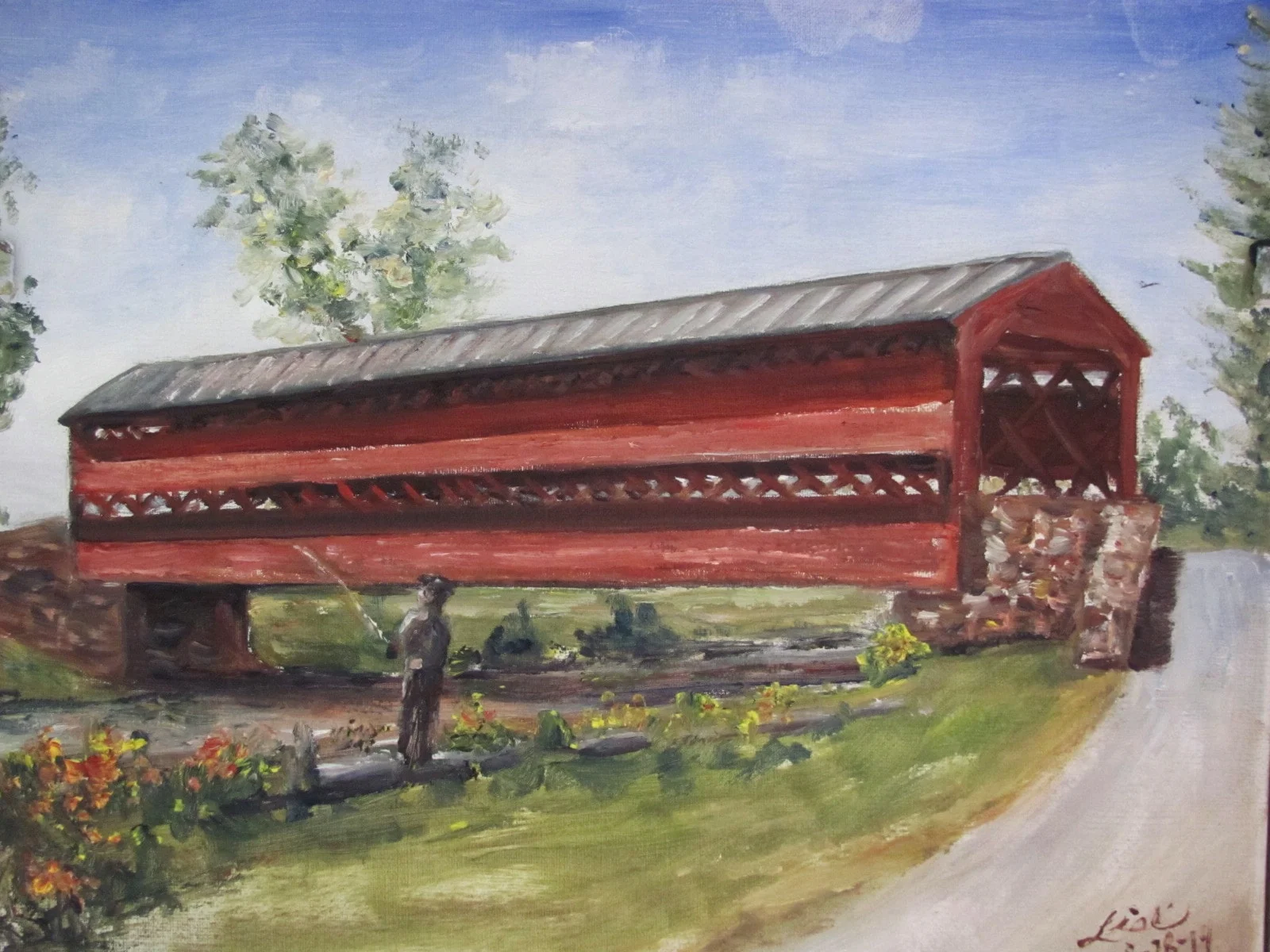 Sach's Covered Bridge Plein Air Painting.JPG