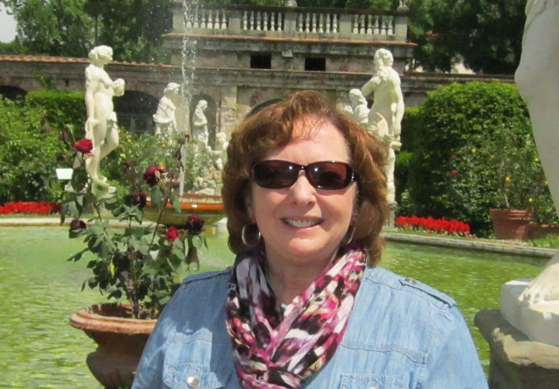 Joanne in the garden of Palazzo Pfanner, Lucca, Italy