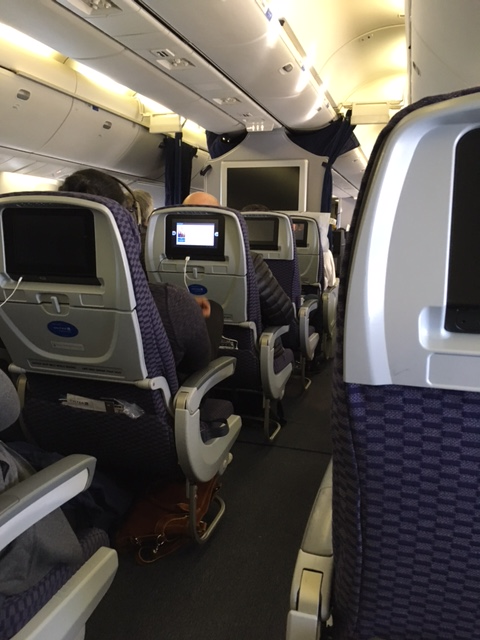 United Economy Plus seating on my way to Italy, December 2016