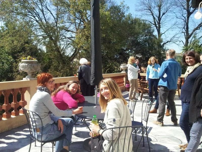 Pausa on the terrace at LIS Photo courtesy of Lucca Italian School, used with permission