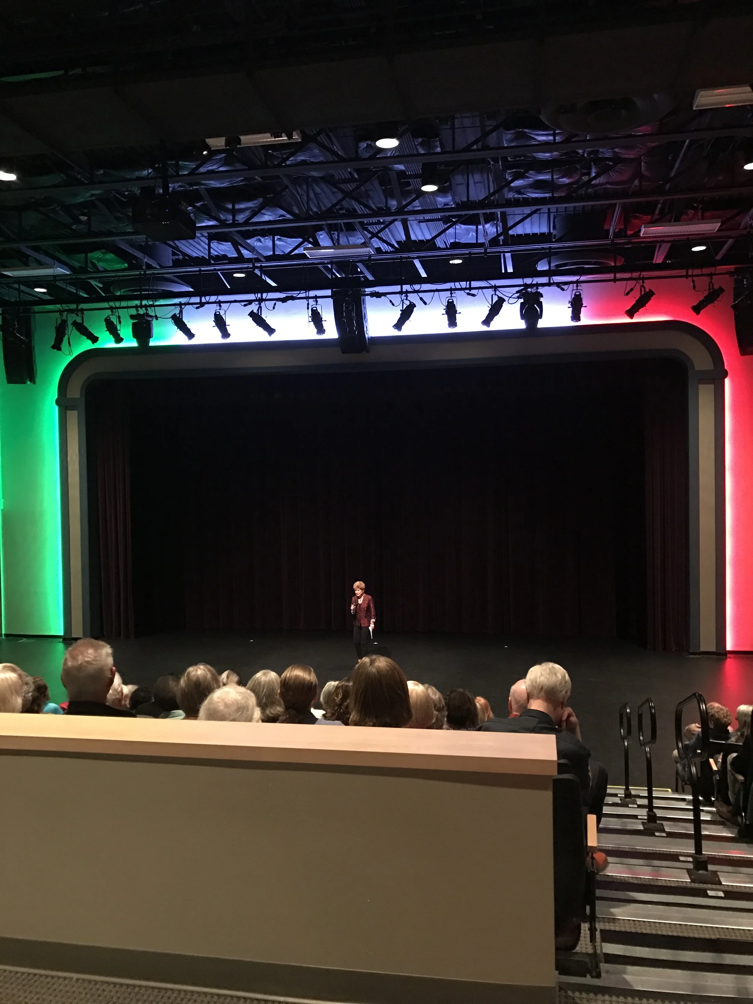 The colors of the Italian flag shine on the stage during this week's Italian Film Festival in Albuquerque.