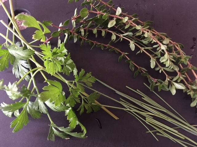 Fresh herbs for the eggs