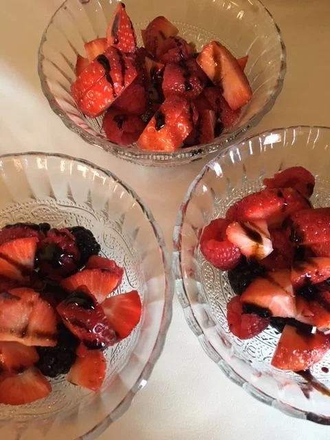 Berries drizzled with the balsamic glaze