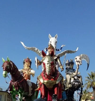 One of the largest floats - beautiful against a blue sky