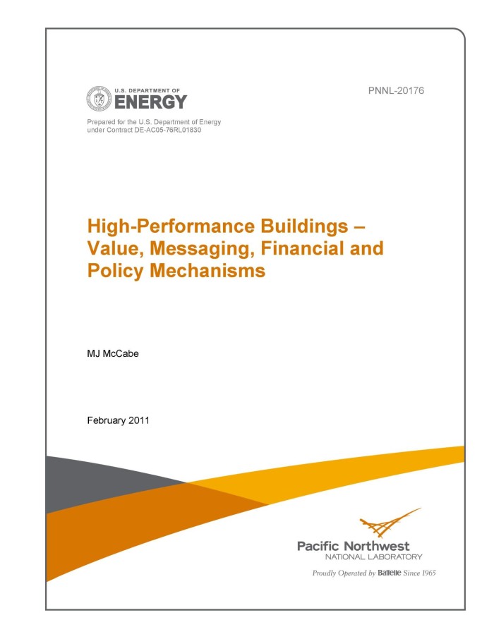 High Performance Buildings PNNL
