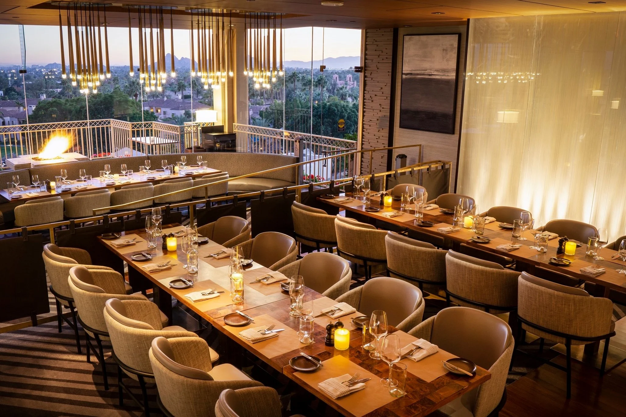 Valley View Silhouetted behind thick sheets of opaque glass, the semi-private Valley View seats 30 guests