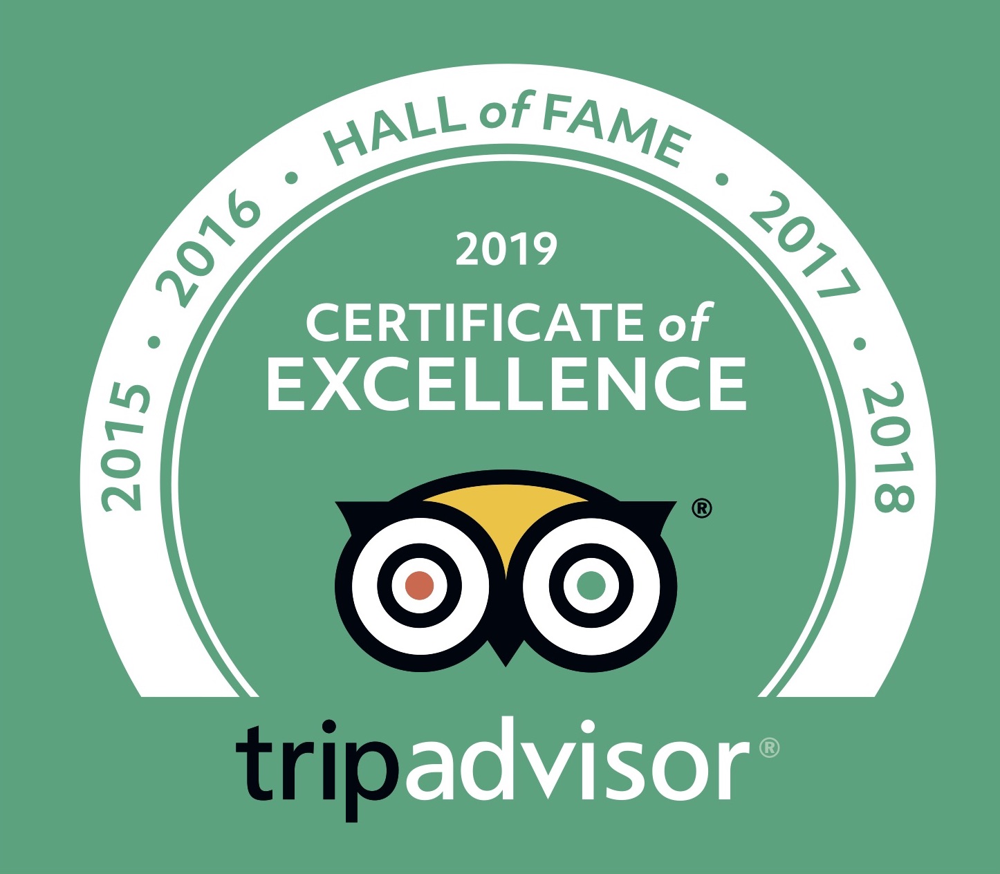 Trip Advisor Excellence Hall of Fame