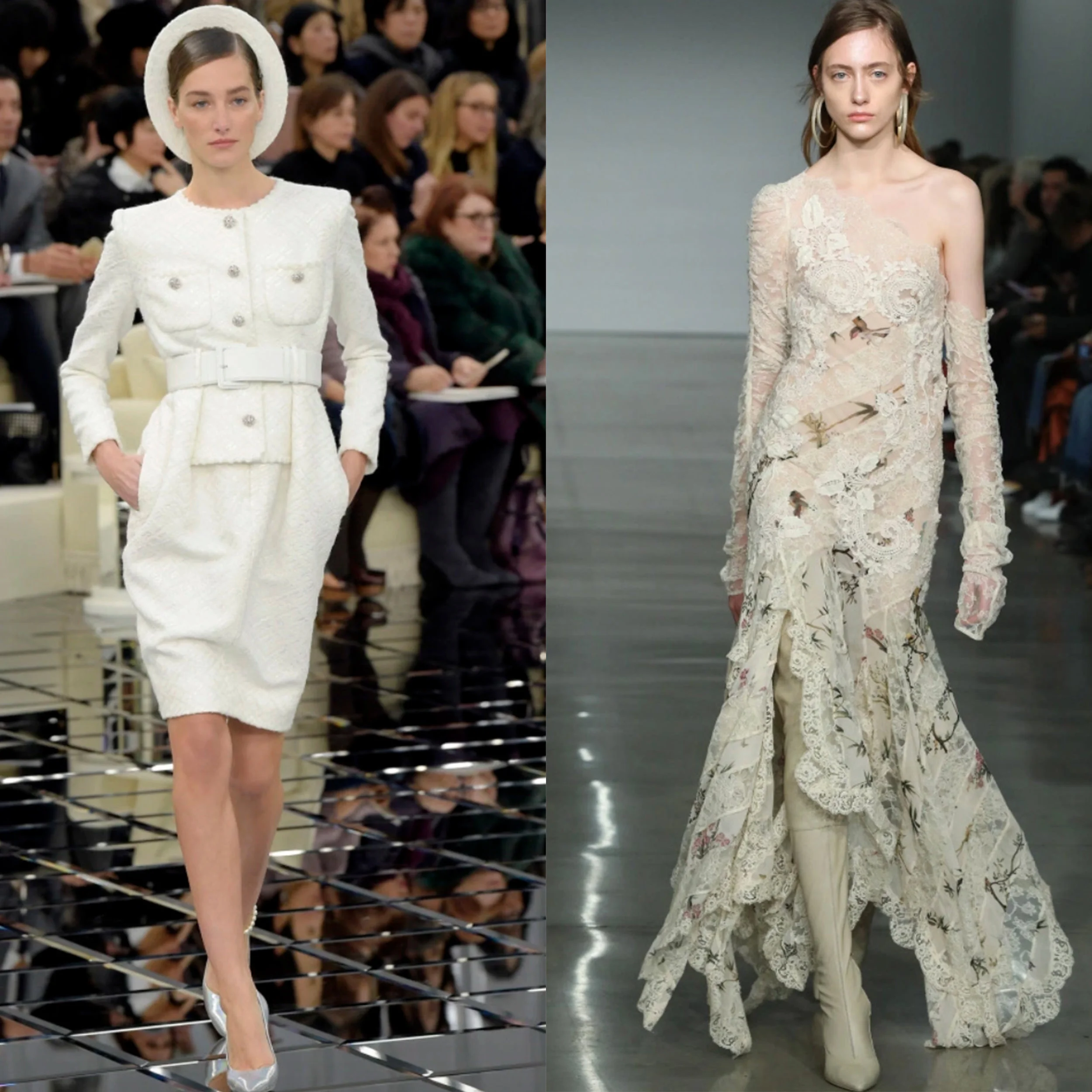 Left: Image from Chanel's Spring Couture 2017 Show. Right: Image from Zimmermann's RTW Fall 2017 Show.