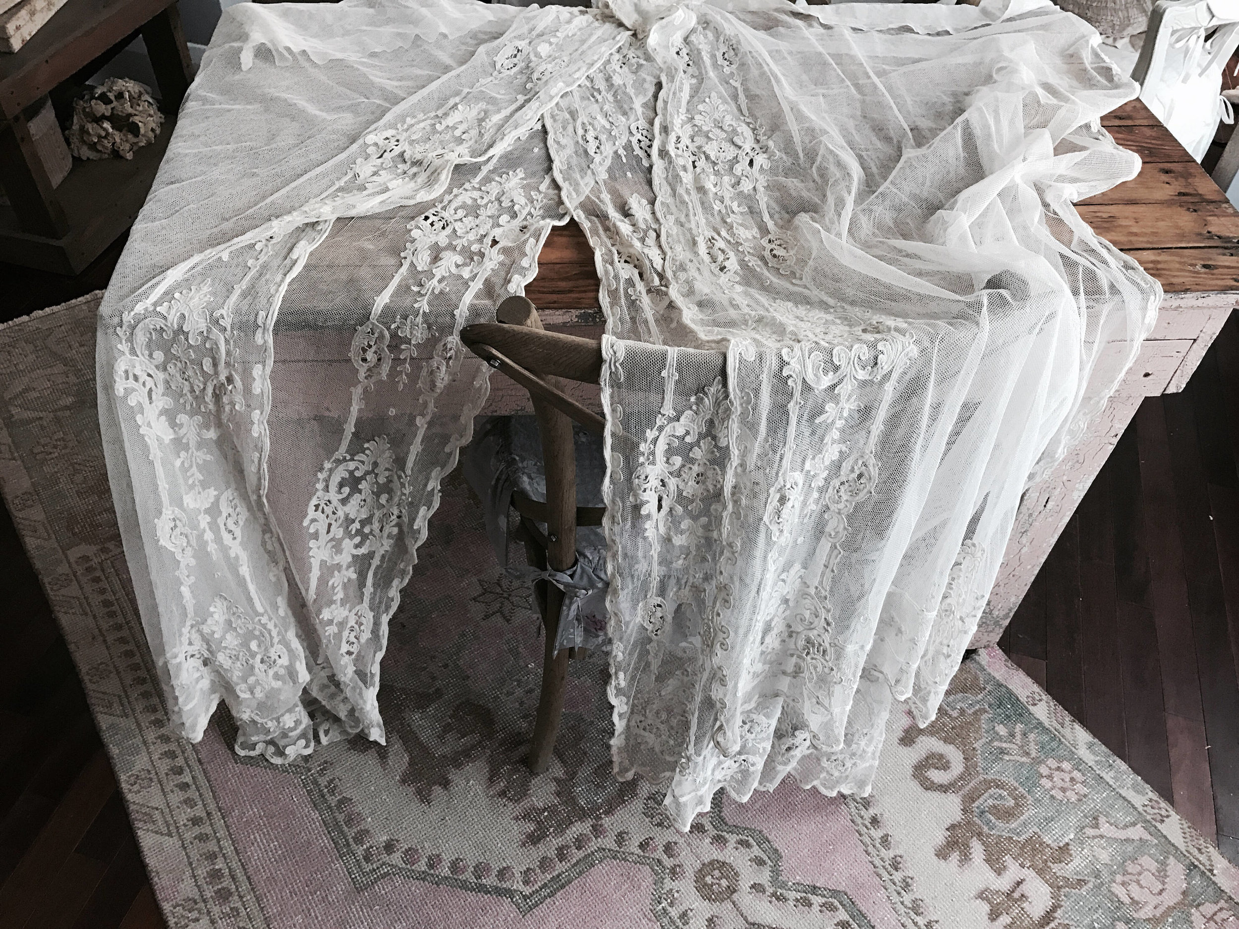 Set of 4 Victorian French lace curtain panels. SHOP THE LOOK