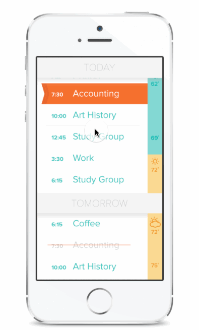 17. Interactive Prototype | Schedule and Class View