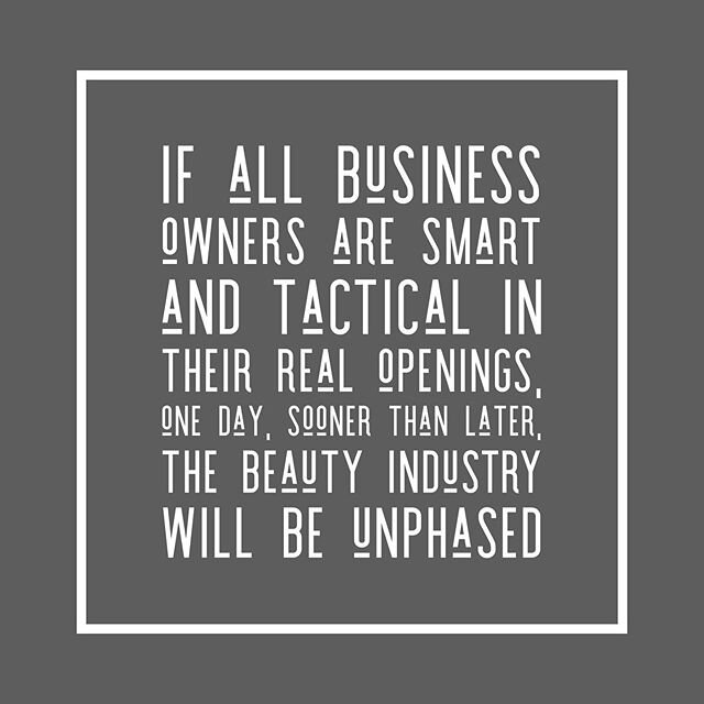 With the talk of businesses re-opening I Have a different feeling than I did when I was forced to close almost 2 months ago. I am not anxious to get started and continue business as I was early March. This is going to be slow and steady opening for m