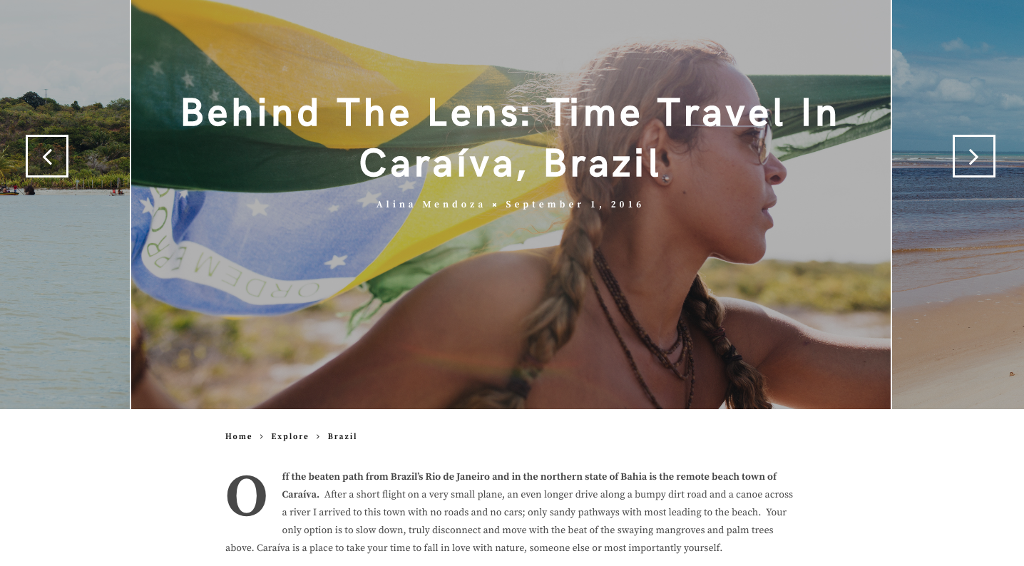  Contributing Photographer for Electrify Magazine.&nbsp; Caraiva, Brazil.&nbsp;&nbsp; 