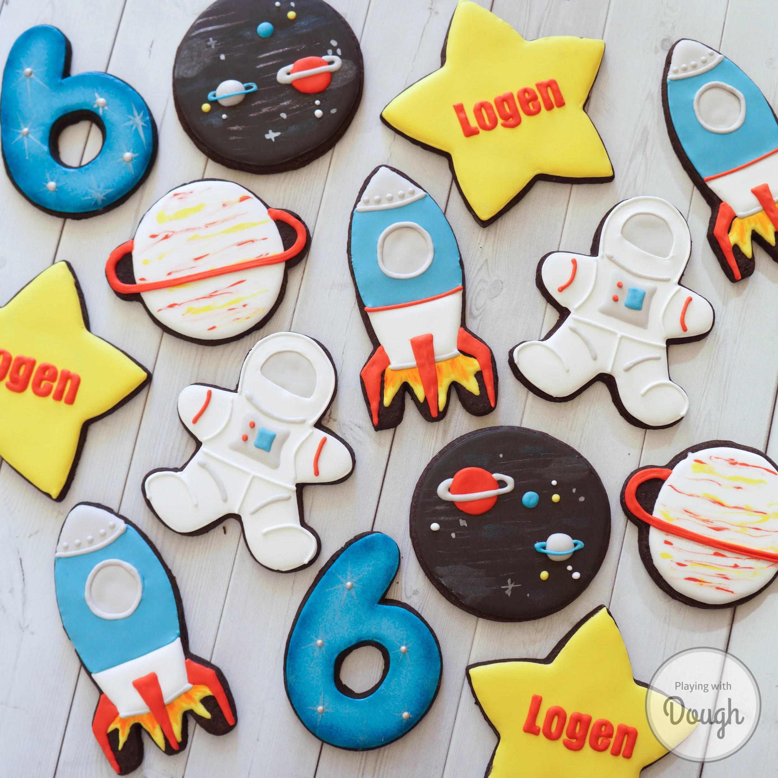 playing with dough cookies