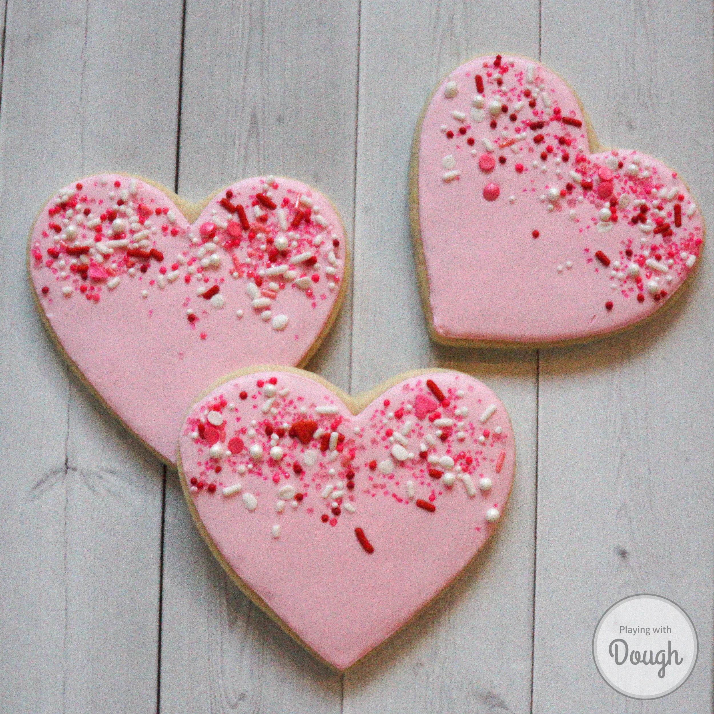 Fancy Sprinkle Heart Cookies
