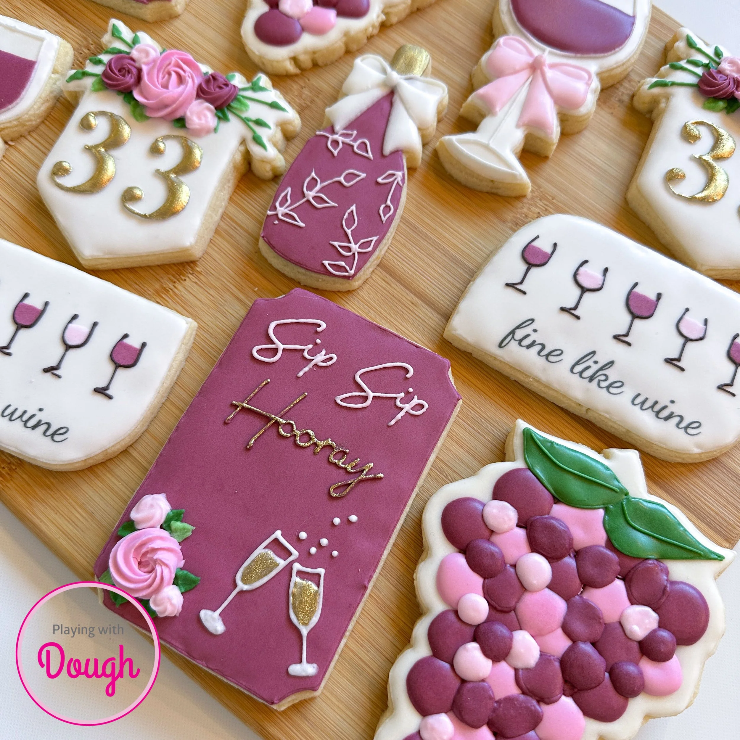 winery birthday cookies