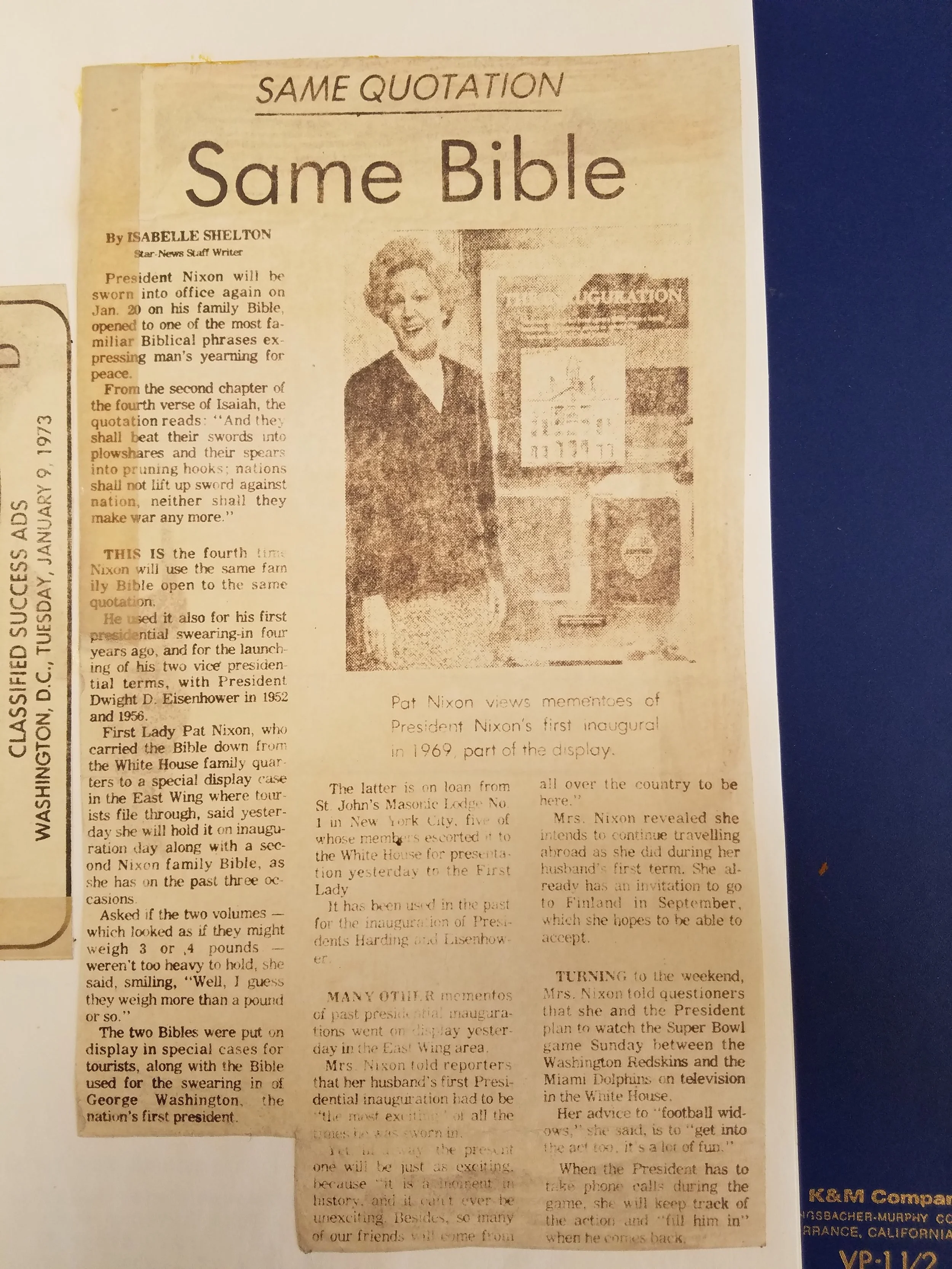 Star-News 1973 Article on the GWIB at the White House