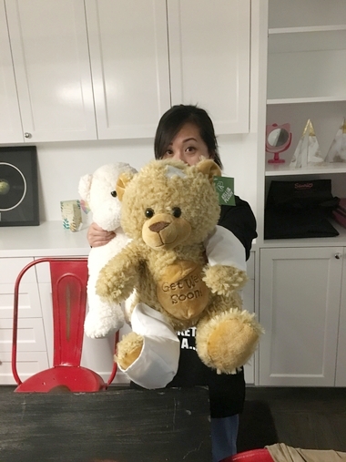 THEY SAID THIS ONE IS THE "GET WELL SOON" BEAR + THE OTHER ONE IS WHEN I'M ALL BETTER ;).