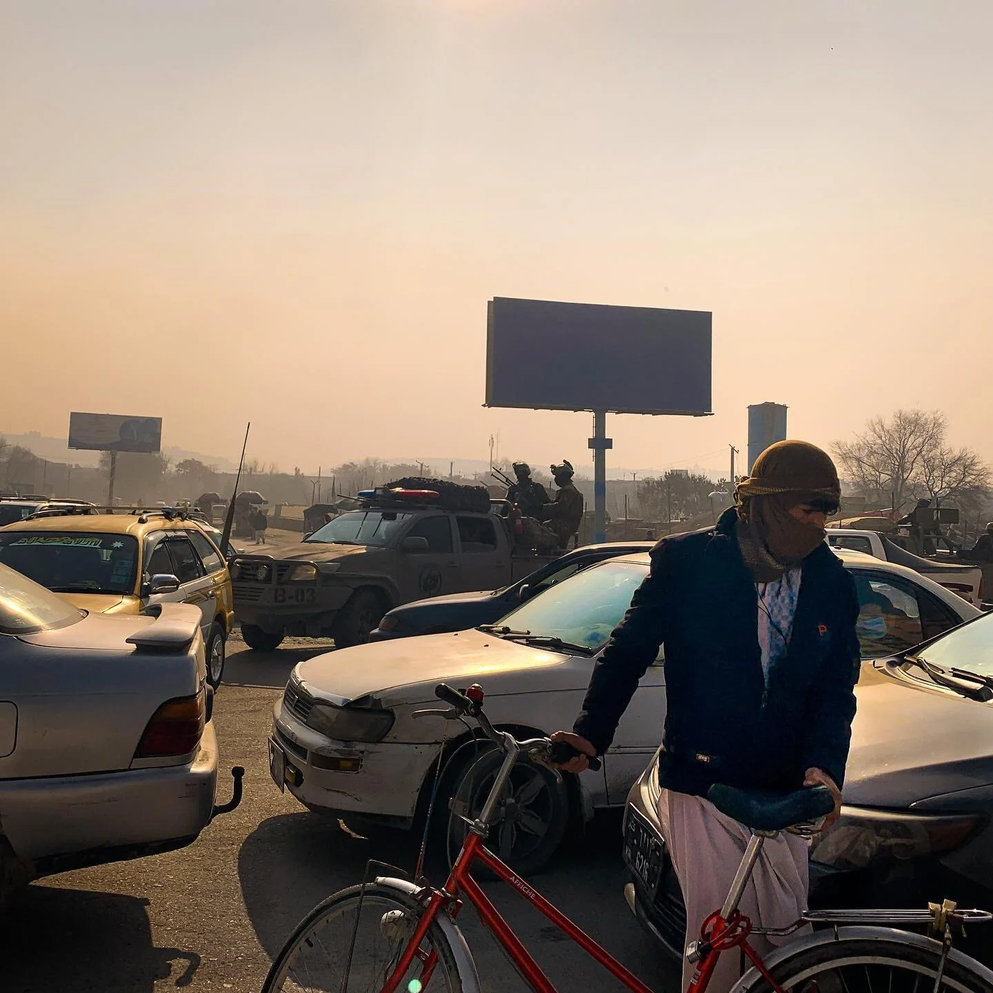 Kabul traffic. Where the same ride can take between 15 mins and 2 hrs. Thanks to blast walls blocking streets to protect some, unexpected road closures for &quot;VIP&quot; passage, and more. With daily sticky bomb explosions, being stuck in traffic, 