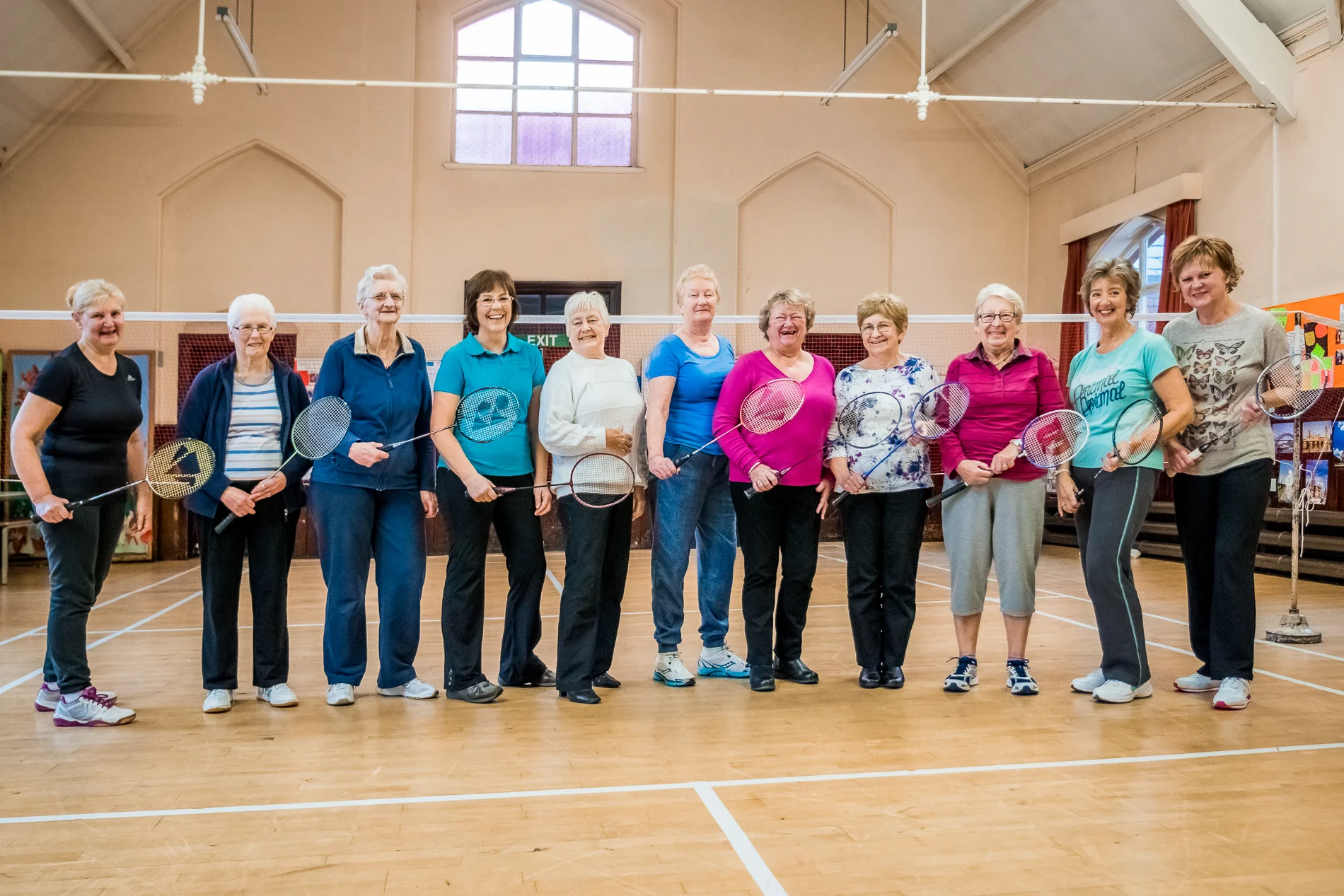 Members of the weekly Ladies Badminton Class