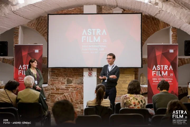 Toma Peiu participates in a Q&A session at Habitus, Sibiu - October 18th, 2018 @ Astra Film Festival.