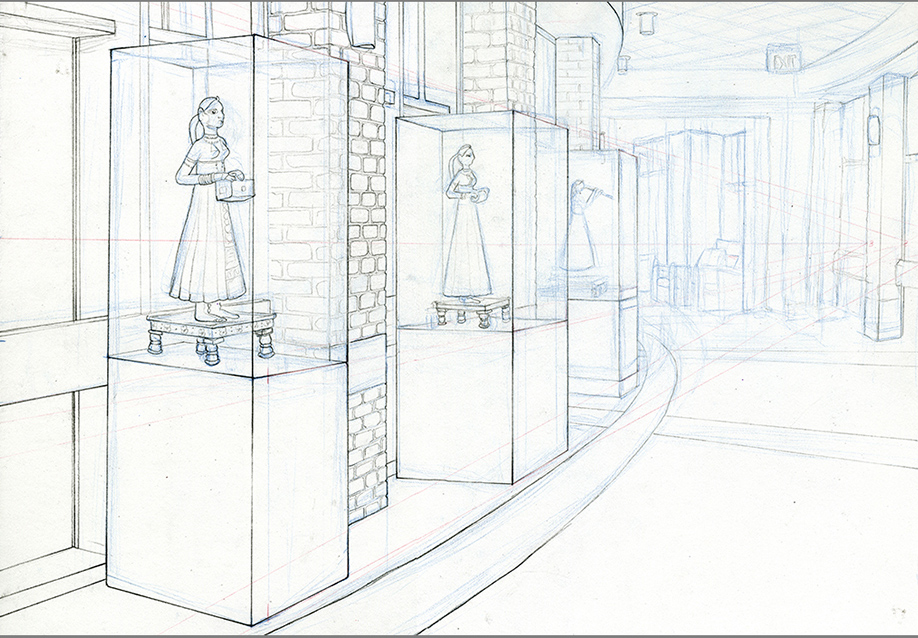 Two Point Perspective In-Class Drawing Graphite 2016