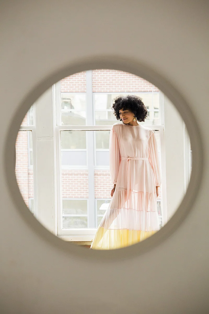 Valentina & Valentia “Vienna” Silk Chiffon Maxi Dress