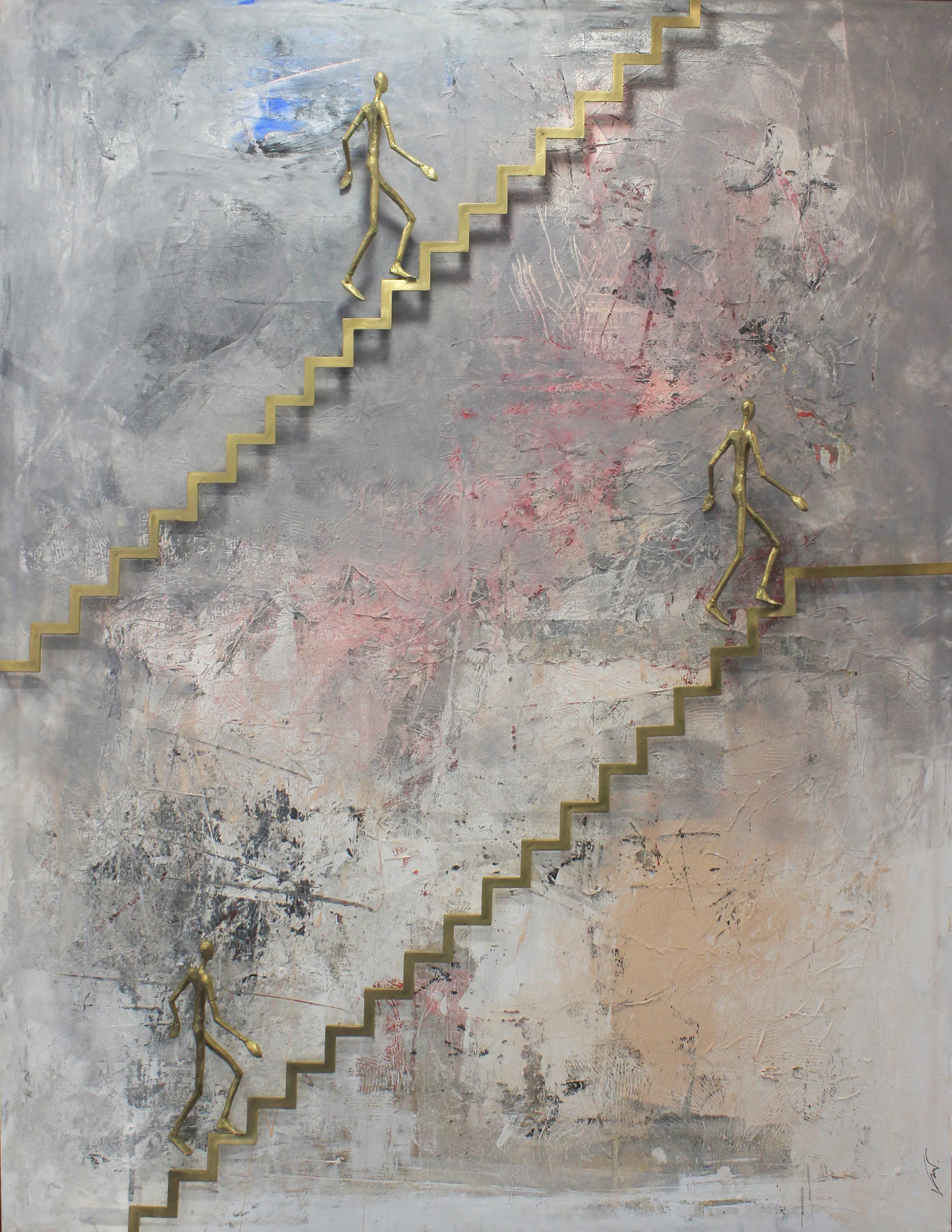 Climbing to success mix media on canvas size: 150 x 170 Unique