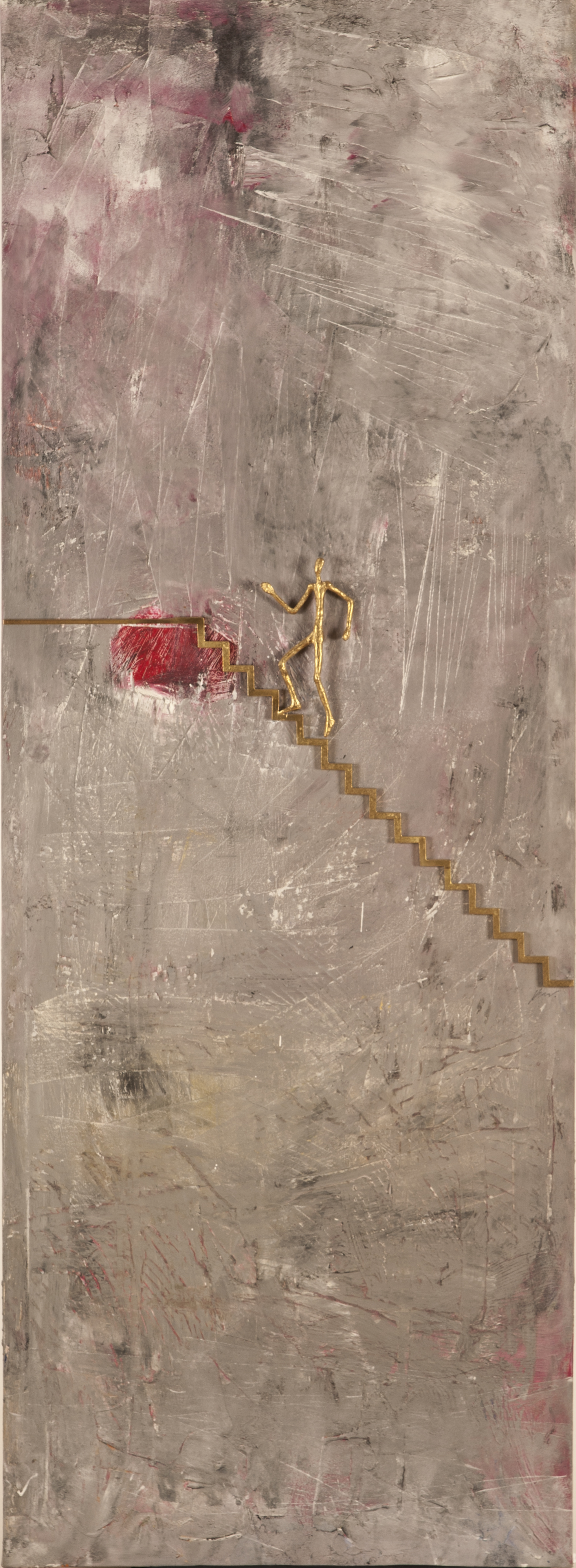 Climbing to success mix media on canvas size: 70 x 160 Unique