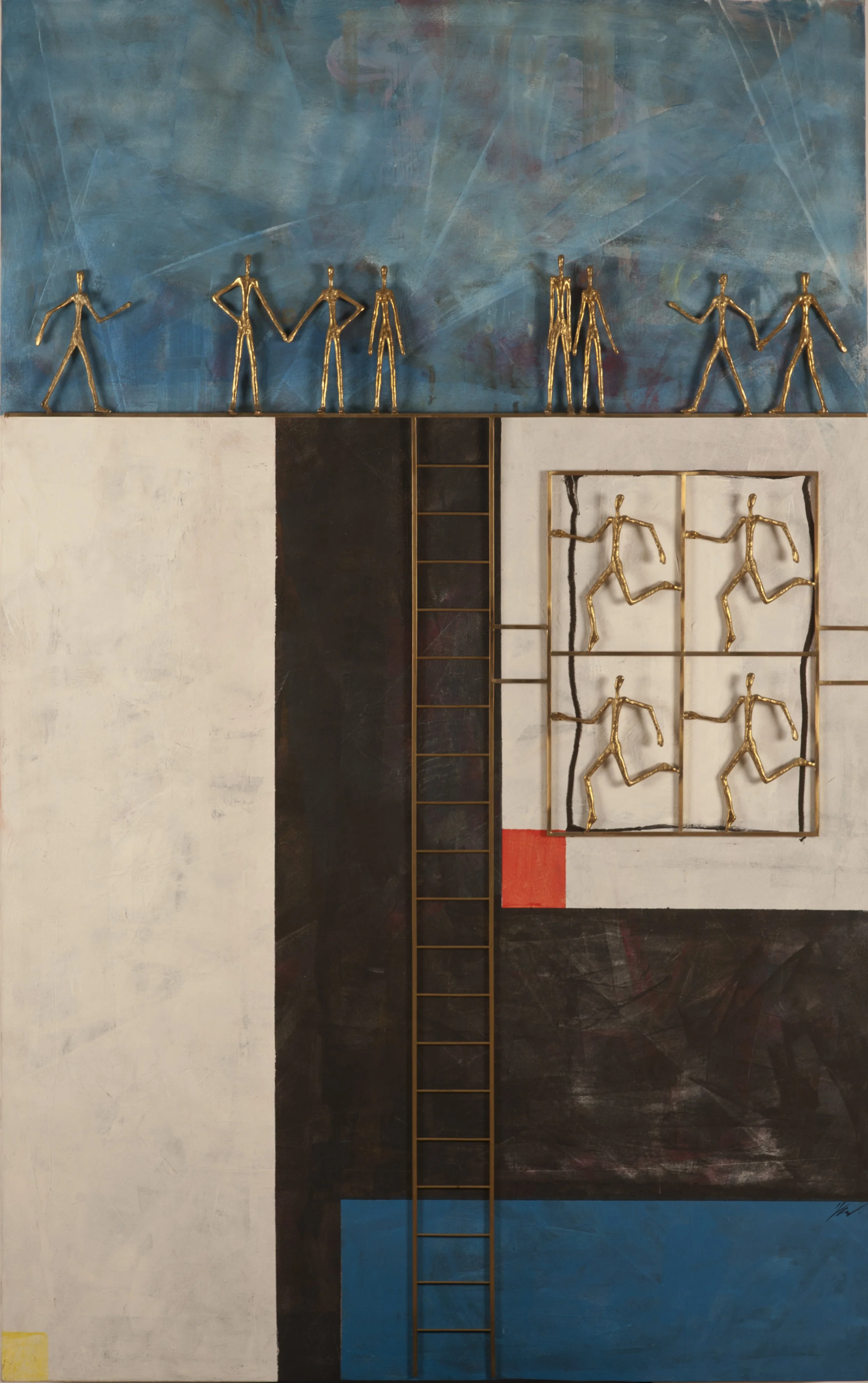 Changing levels mix media on canvas size: 160 x 100 Unique