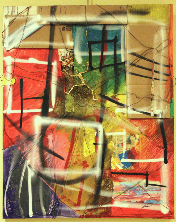 Prometheus Bound mix media on canvas size: 80 x 115 Unique