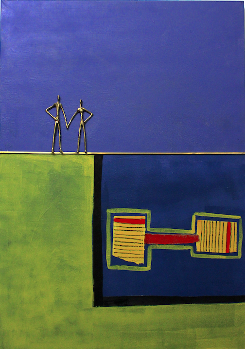 Connection mix media on canvas size: 80 x 115 Unique