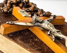 Crucifix, Rosary, and Bible