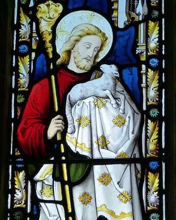 Window of Jesus and a Lamb