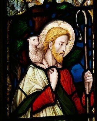 Stained Glass Window of Jesus the Good Shepherd